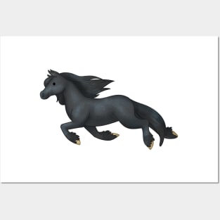 Cozy Friesian Horse Posters and Art